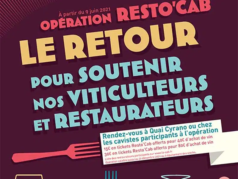 Opération Resto’CAB – Dès le 9 juin 2021