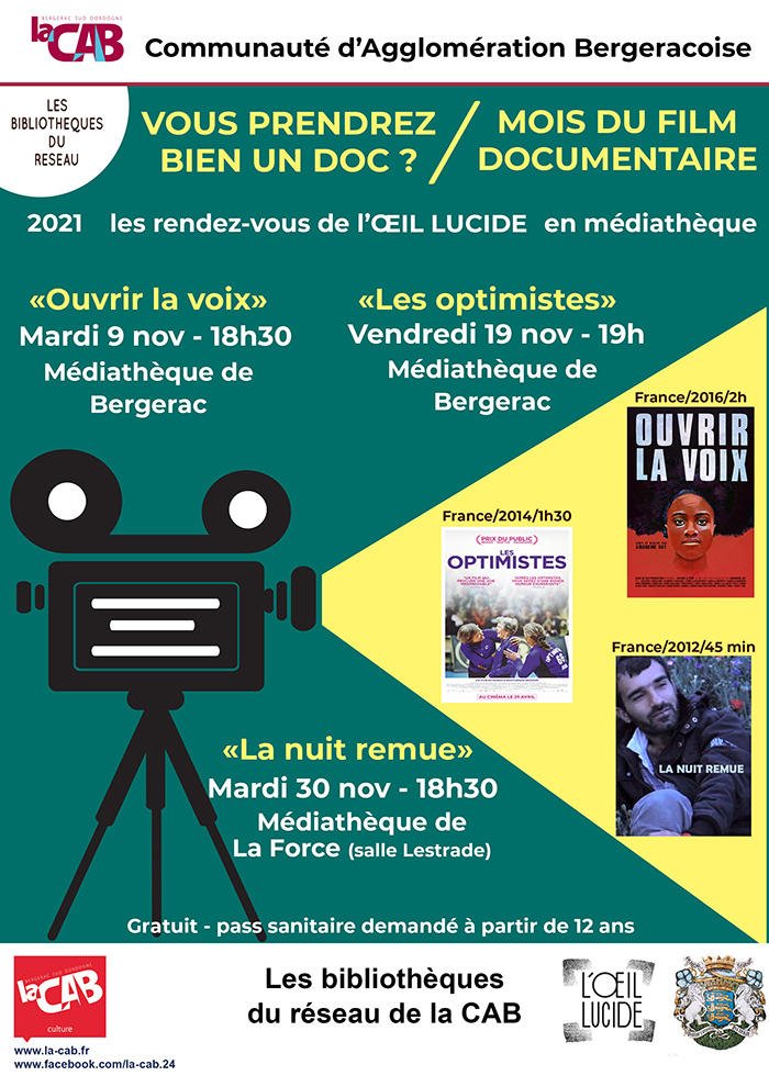 Vous prendrez bien un doc ? Mois du film documentaire