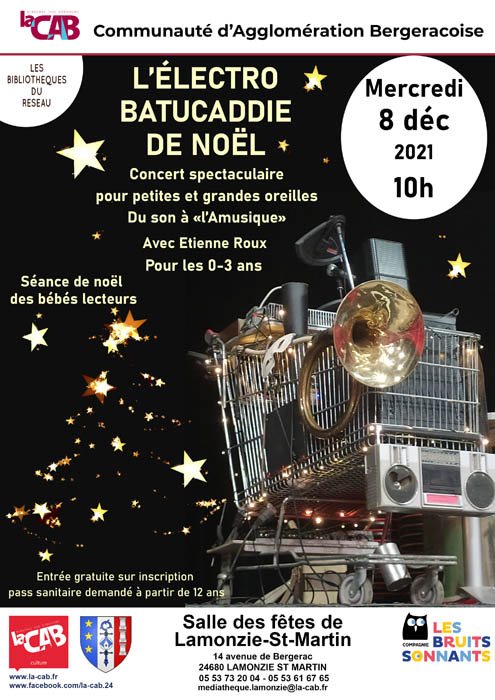 Séance de noël des bébés lecteurs "l'électro Batuccadie de noël", par Etienne Roux