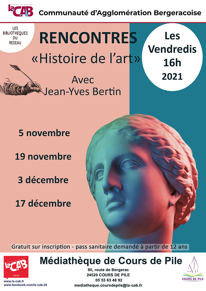 Rencontres "Histoire de l'art" avec Jean-Yves Bertin à la médiathèque de Cours de Pile