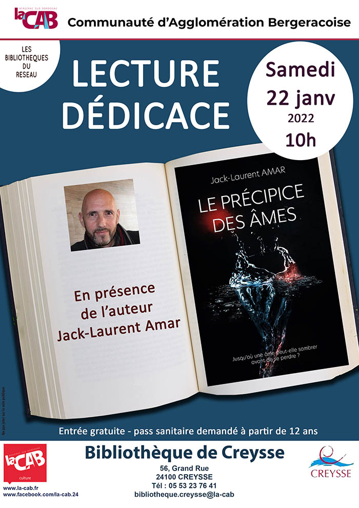 Lecture / dédicace, en présence de l'auteur Jack-Laurent Amar à la bibliothèque de Creysse
