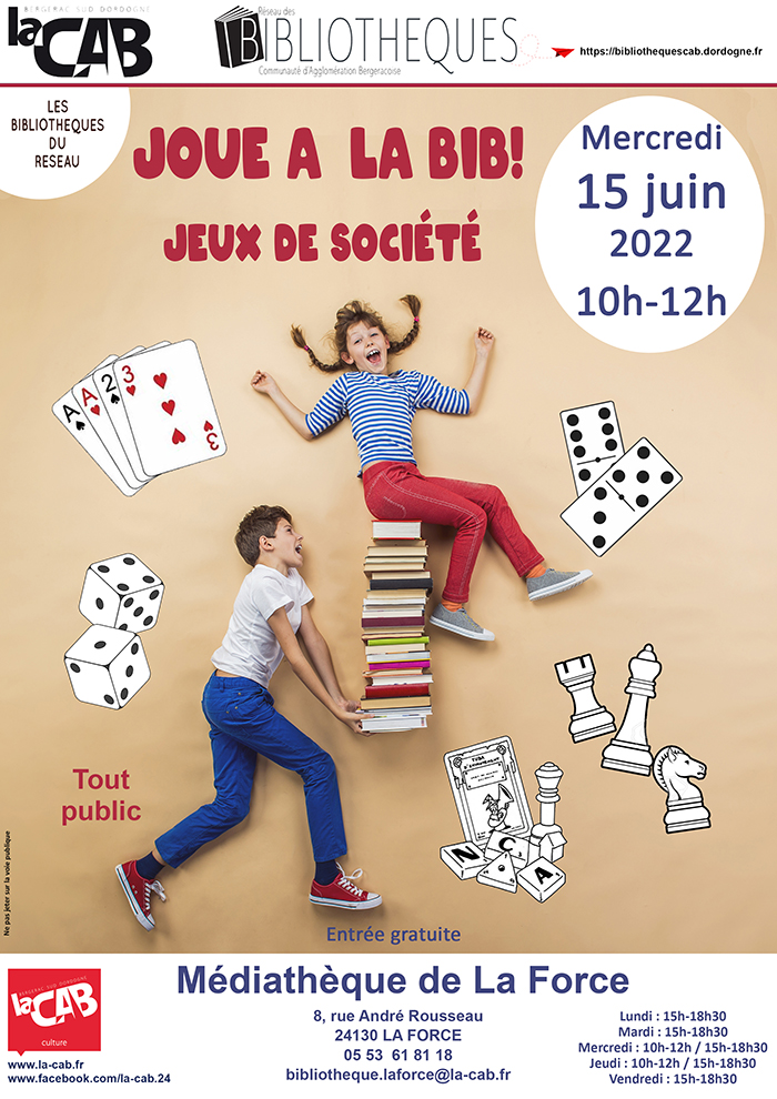 JOUE À LA BIB : jeux de société