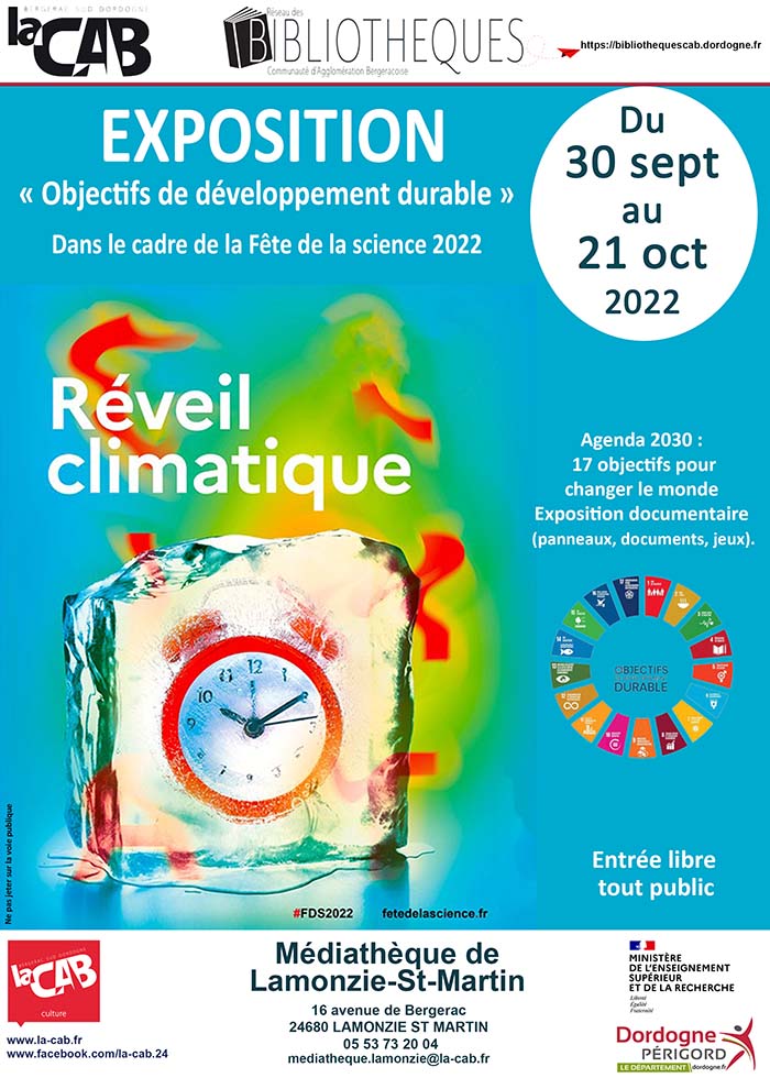 Exposition : Réveil climatique à la médiathèque de Lamonzie Saint Martin