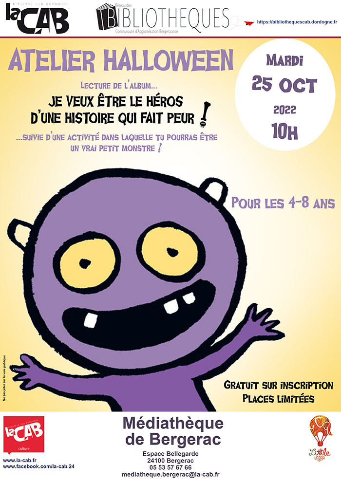 Atelier Halloween à la médiathèque de Bergerac