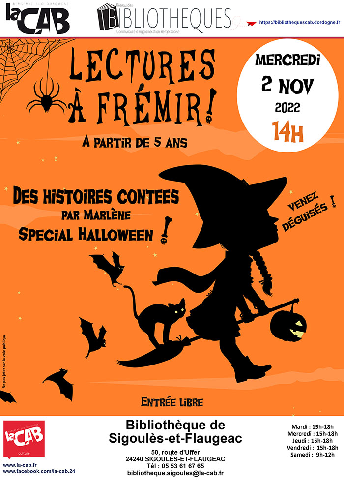 Lectures à frémir à la bibliothèque de Sigoulès-et-Flaugeac