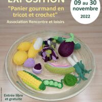 Exposition "Panier gourmand en tricot et crochet" à la médiathèque de La Force