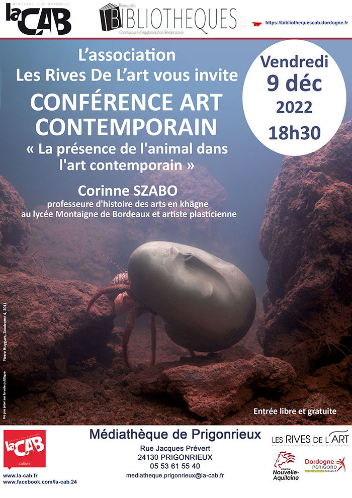 Conférence art contemporain : « La présence de l'animal dans l'art contemporain » à la médiathèque de Prigonrieux