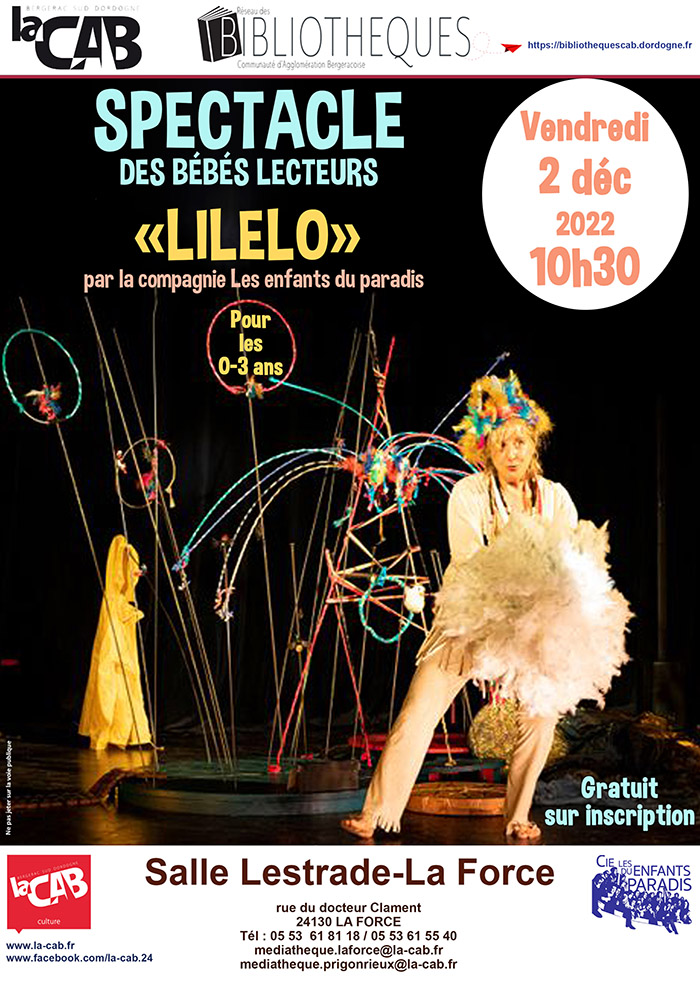 Spectacle des bébés lecteurs : "Lilelo" par la Cie Les enfants du paradis