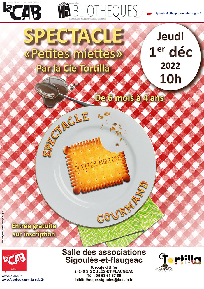 Spectacle "Petites miettes" par la compagnie Tortilla