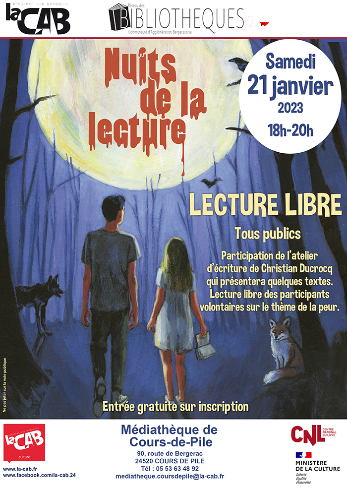 Nuit de la lecture à la médiathèque de Cours de Pile