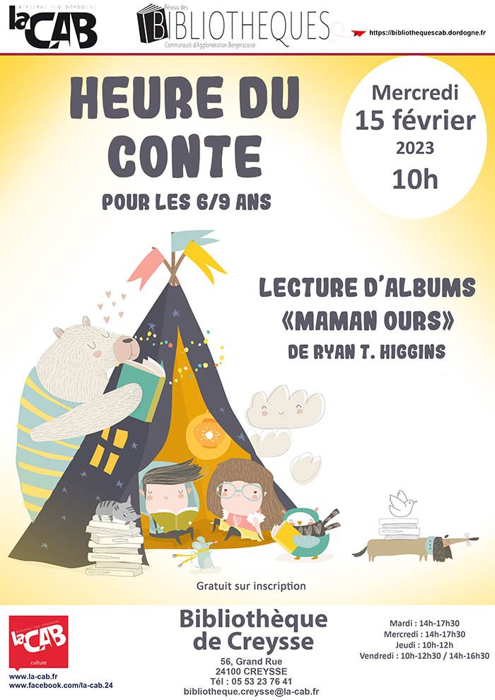 Heure du conte à la bibliothèque de Creysse