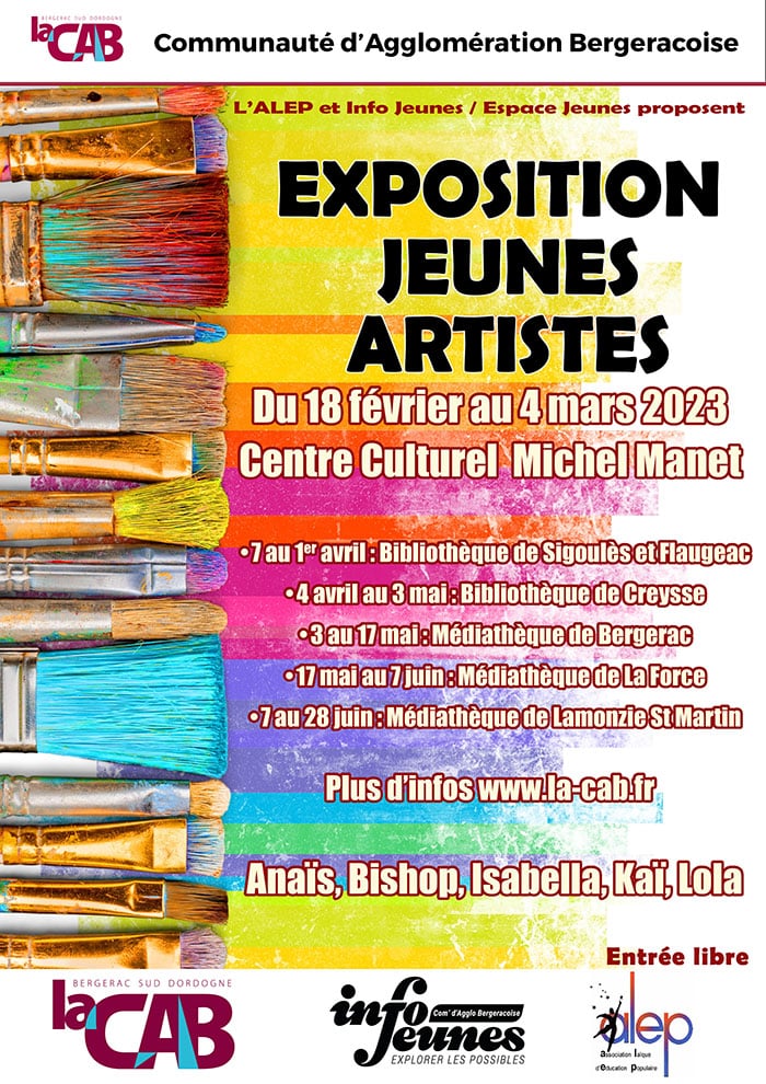 Exposition itinérante "jeunes artistes du Bergeracois"