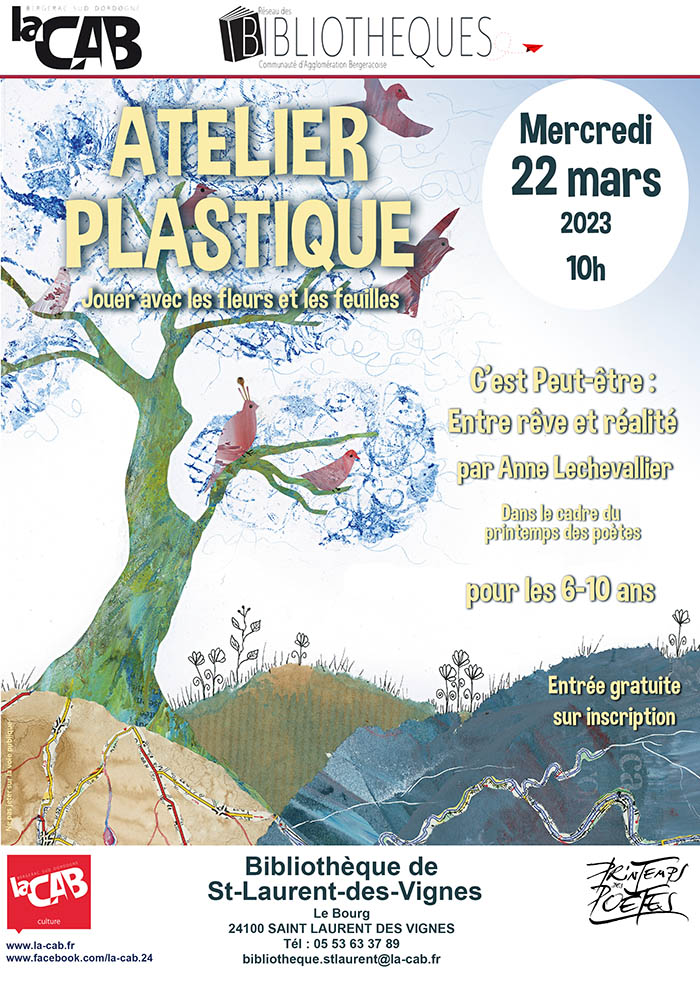 Atelier plastique à la bibliothèque de Saint Laurent des Vignes