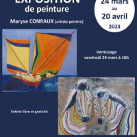 Exposition de peinture par Maryse Conraux (artiste peintre) à la médiathèque de Cours de Pile