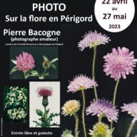 Exposition photo sur la flore en Périgord de Pierre Bacogne à la médiathèque de Cours de Pile