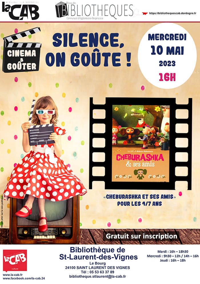 Silence on goûte : «Cheburashka et ses amis» à la bibliothèque de Saint Laurent des Vignes