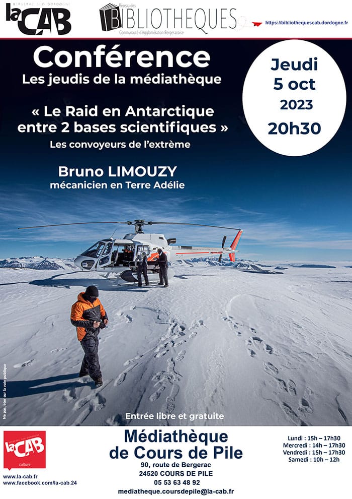 Conférence “Les jeudis de la médiathèque” à la médiathèque de Cours de Pile