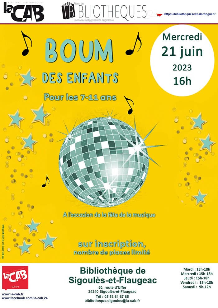 Boum des enfants à la bibliothèque de Sigoulès-et-Flaugeac