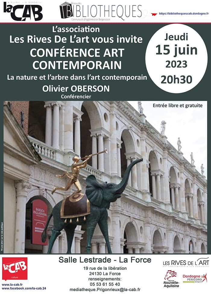 Conférence art contemporain "La nature et l'arbre dans l'art contemporain" à la médiathèque de Prigonrieux