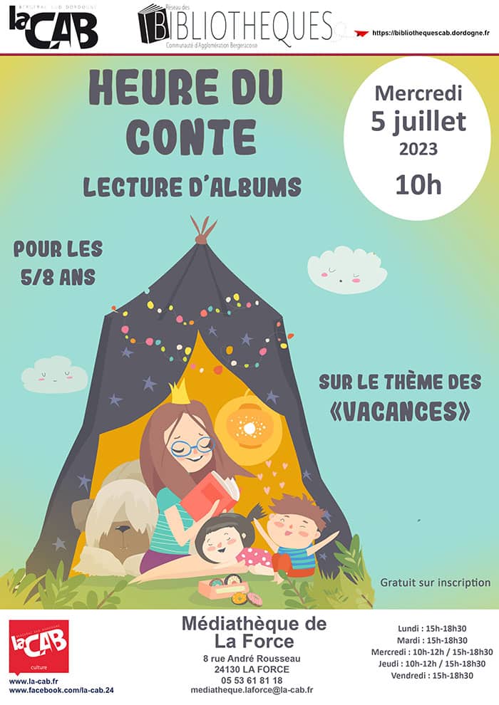 Heure du conte à la médiathèque de La Force