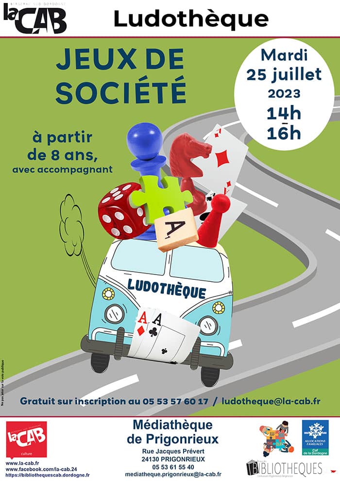 Jeux de société : La ludothèque en itinérance à la médiathèque de Prigonrieux