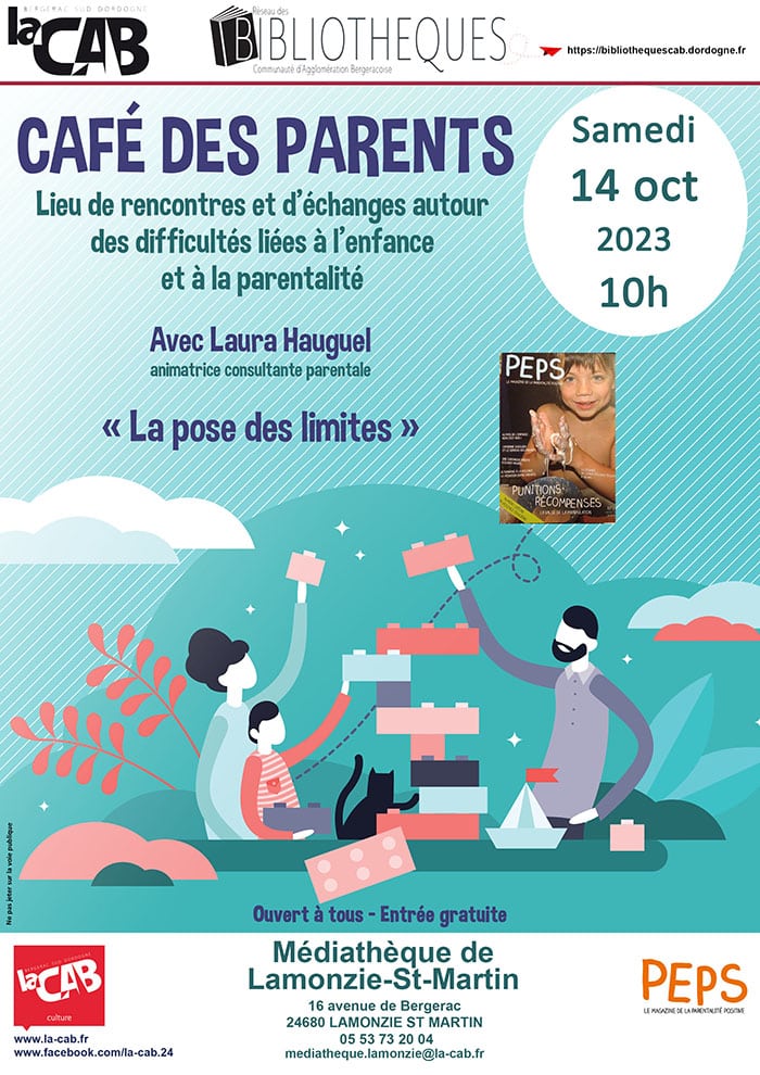 Café des parents à la médiathèque de Lamonzie Saint Martin