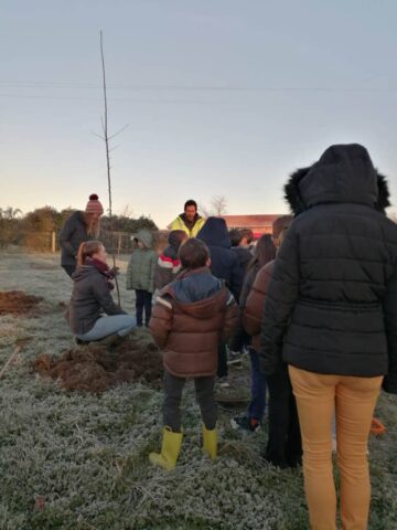 Plantation du verger à Prigonrieux