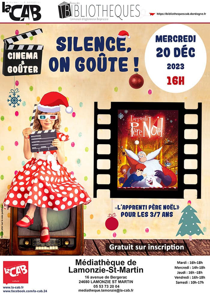 Silence on goûte de Noëls à la médiathèque de Lamonzie Saint Martin