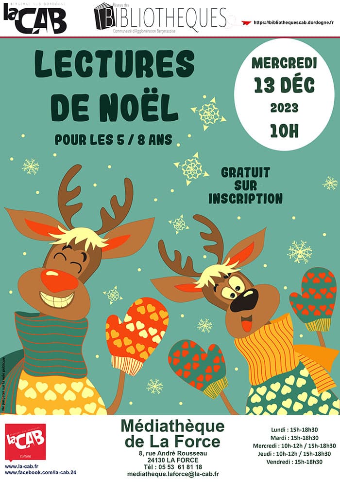 Lectures de Noël à la médiathèque de Prigonrieux