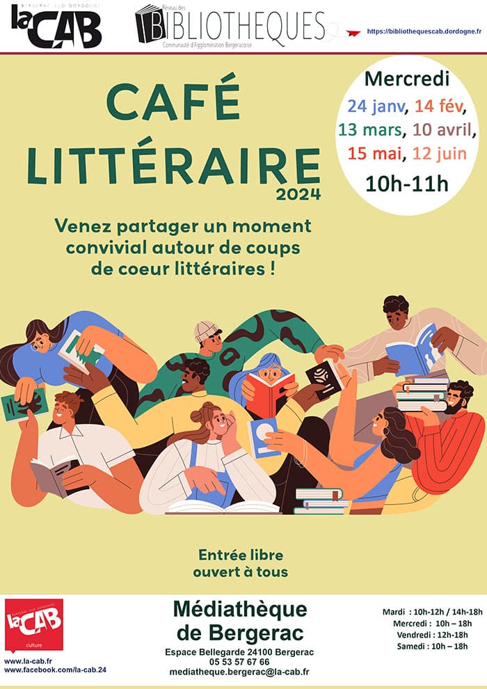 Café littéraire à la médiathèque de Bergerac