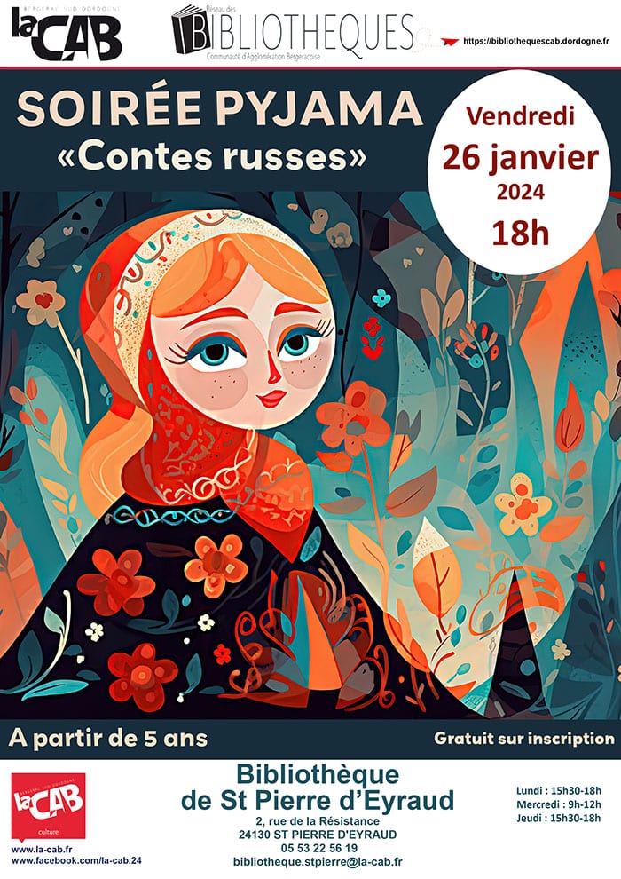 Soirée pyjama à la bibliothèque de Saint Pierre d'Eyraud