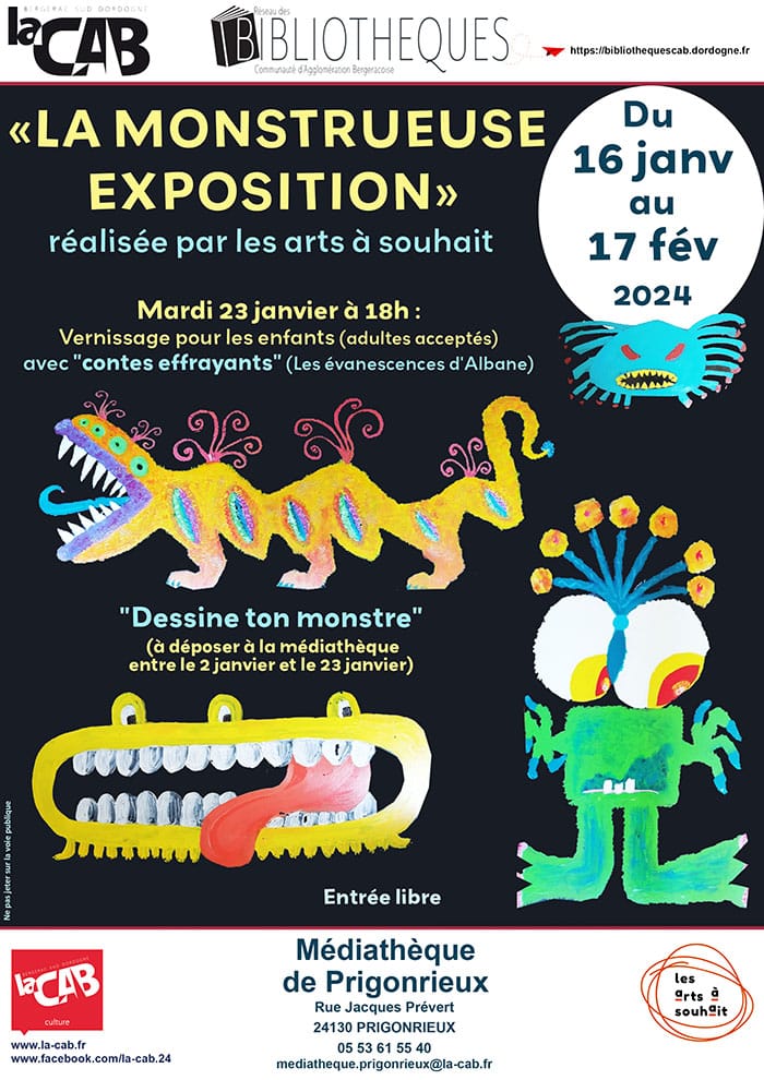 La monstrueuse exposition à la médiathèque de Prigonrieux