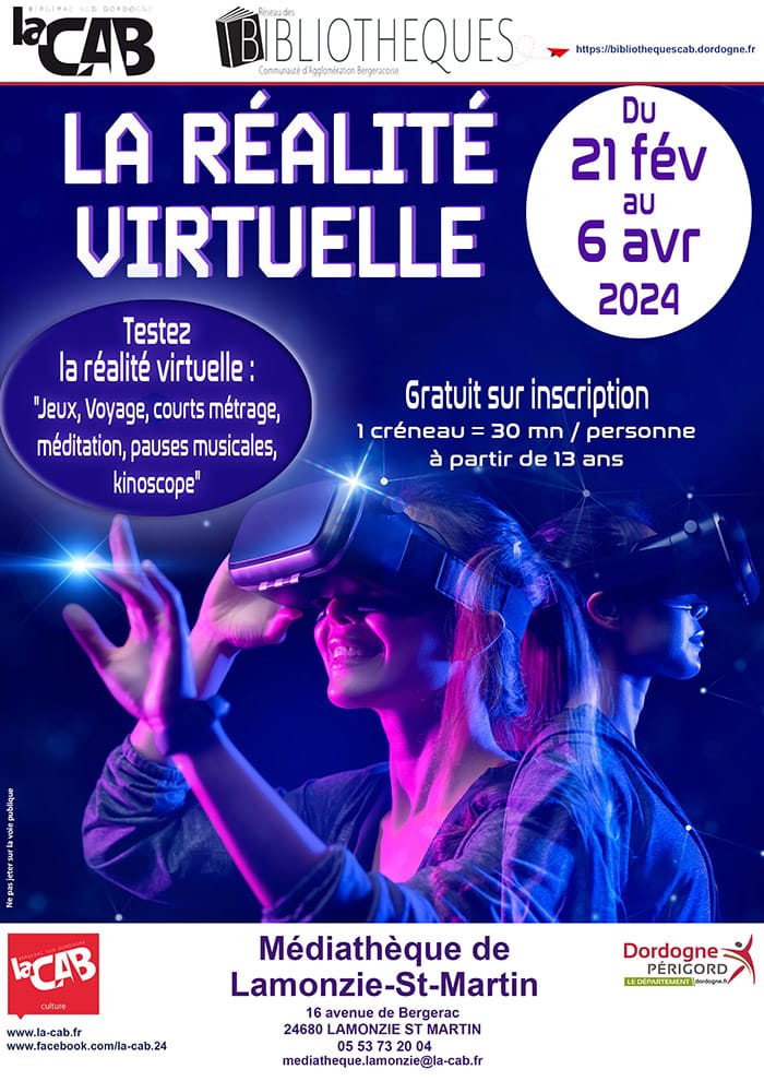 Réalité virtuelle à la médiathèque de Lamonzie Saint Martin