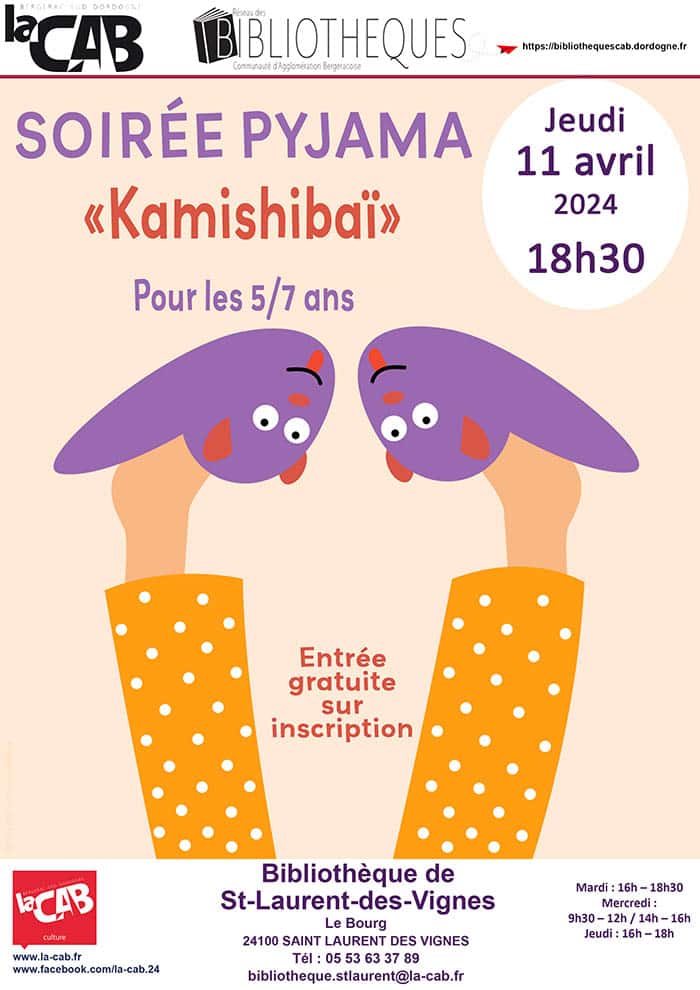 Soirée Pyjama à la bibliothèque de Saint Laurent des Vignes