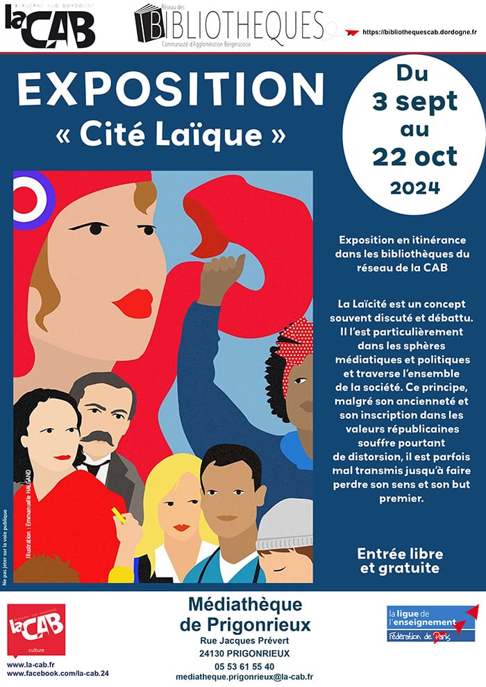 Exposition « Cité Laïque » à la médiathèque de Prigonrieux