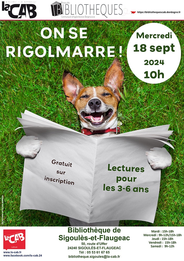 ON SE RIGOLMARRE ! : Lectures pour les 3-6 ans à la bibliothèque de Sigoulès-et-Flaugeac