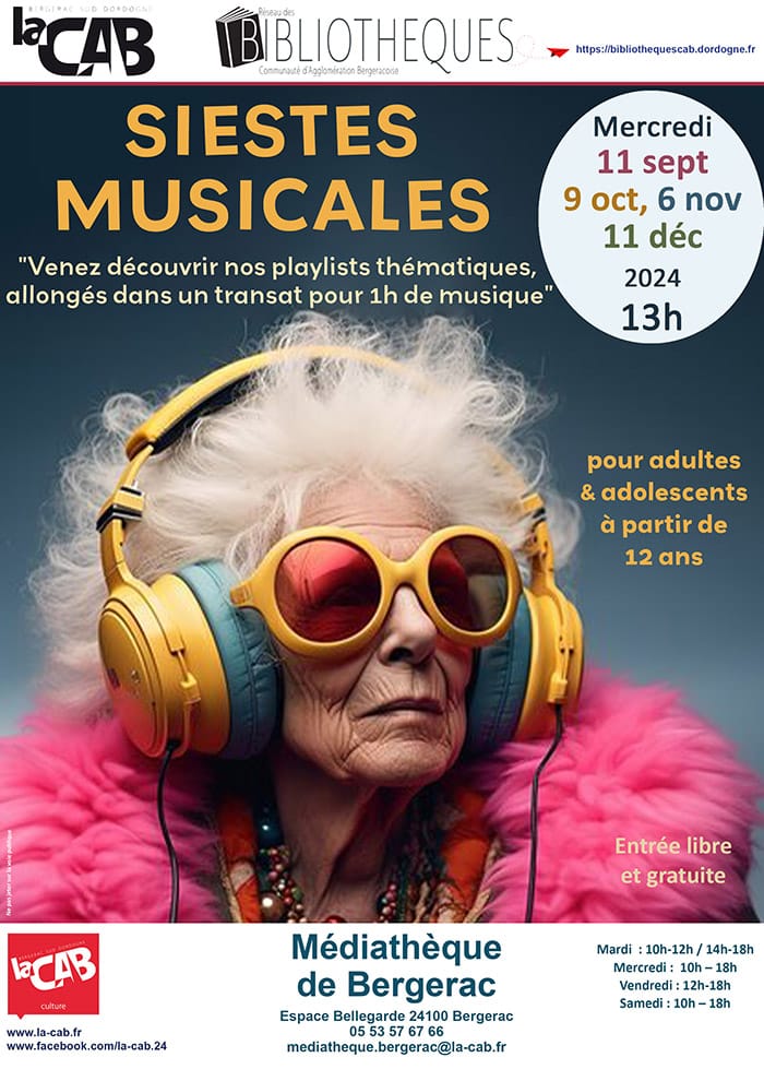 Siestes musicales à la médiathèque de Bergerac