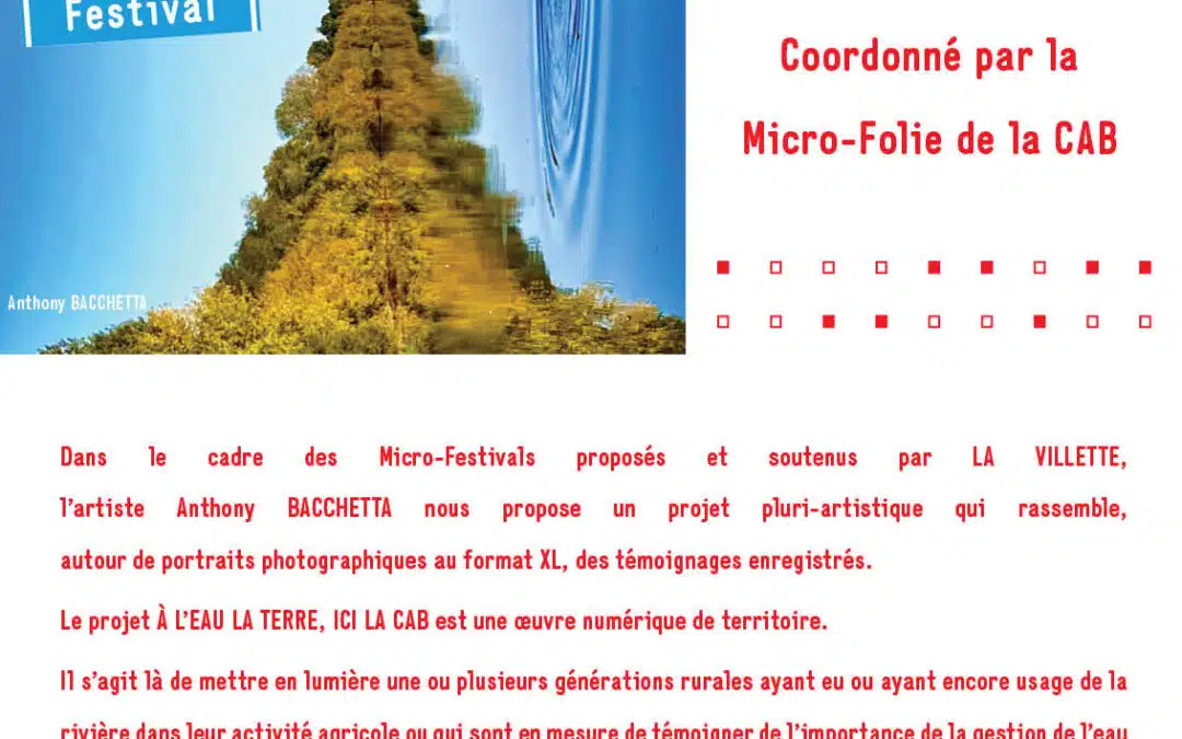 Micro Folie de la CAB – Micro Festival Acte I « A L’EAU LA TERRE ICI LA CAB »