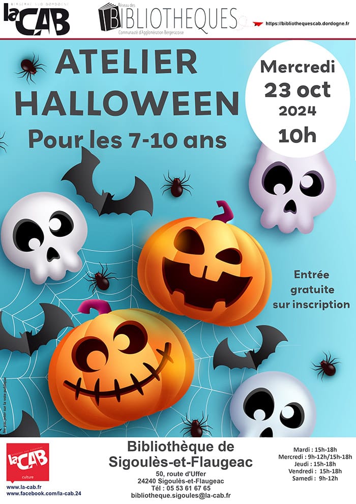 Atelier Halloween à la bibliothèque de Sigoulès-et-Flaugeac