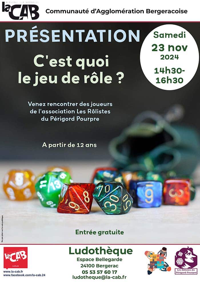 Présentation, c'est quoi un jeu de rôle ? à la ludothèque