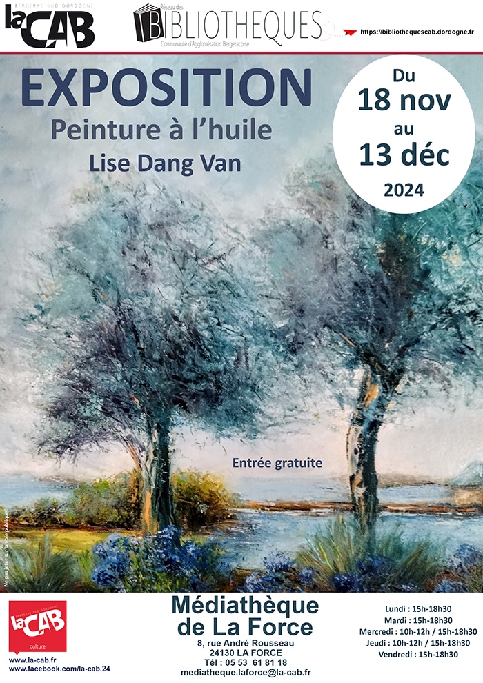 Exposition peinture à l'huile : Lise Dang Van à la médiathèque de La Force