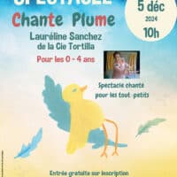 Spectacle Chante Plume à la médiathèque de Lamonzie Saint Martin