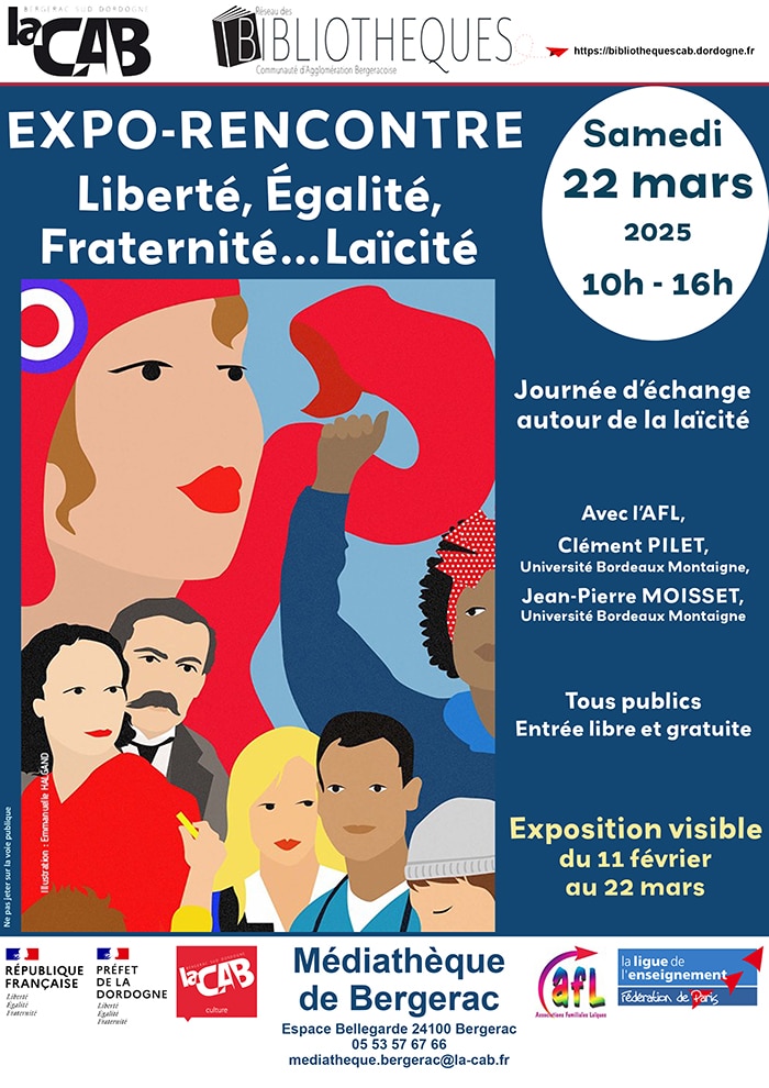 Exposition « Cité Laïque » à la médiathèque de Bergerac