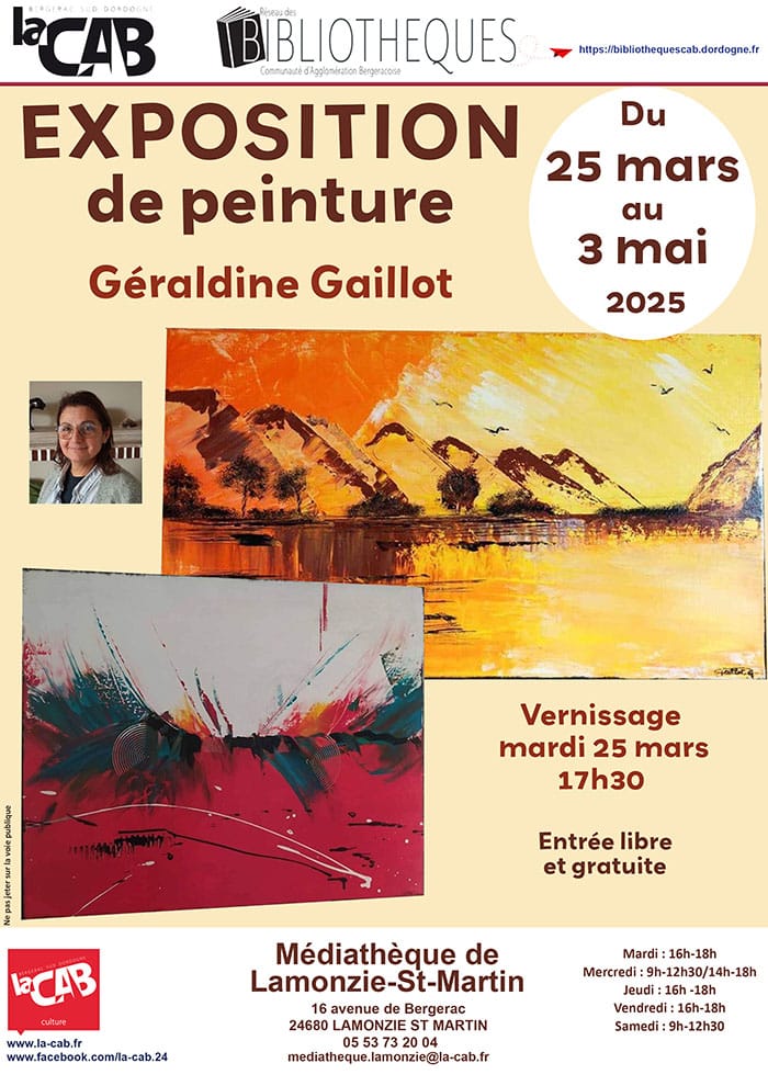 Exposition de peintures : Géraldine Gaillot