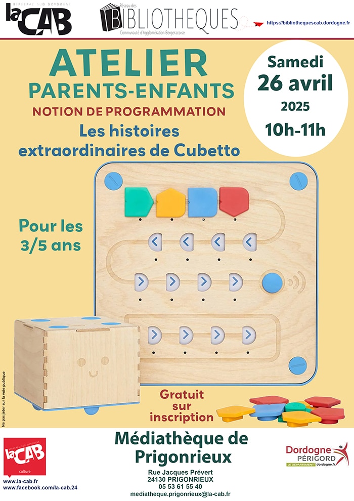 Atelier cubetto Atelier Cubetto : Atelier parents-enfant
