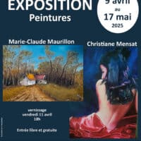 Exposition peintures : Marie-Claude Maurillon et Christiane Mensat à la médiathèque de Cours de Pile