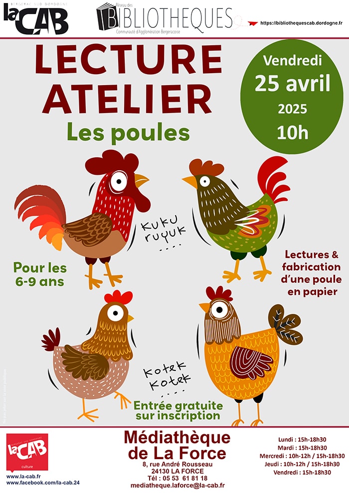 Lecture Atelier, les poules