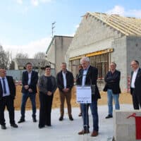 Lamonzie-Saint-Martin : pose de la première pierre de la crèche