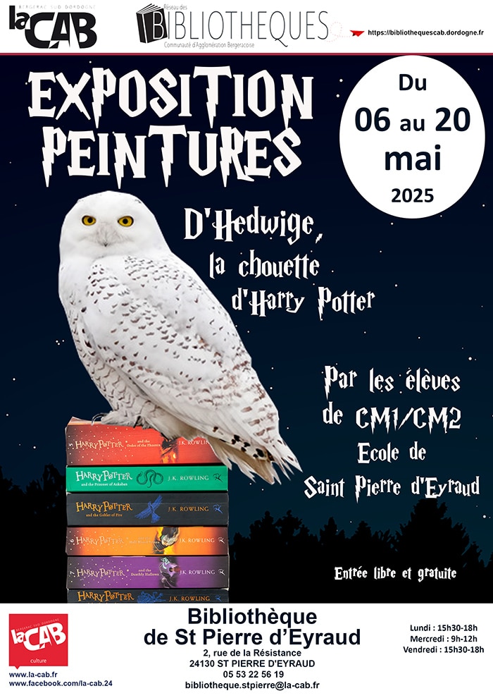 Expositions peintures : d’Hedwige, la chouette d’Harry Potter