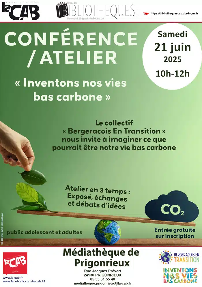 Conférence / Atelier : « Inventons nos vies bas carbone » Conférence / Atelier : « Inventons nos vies bas carbone »